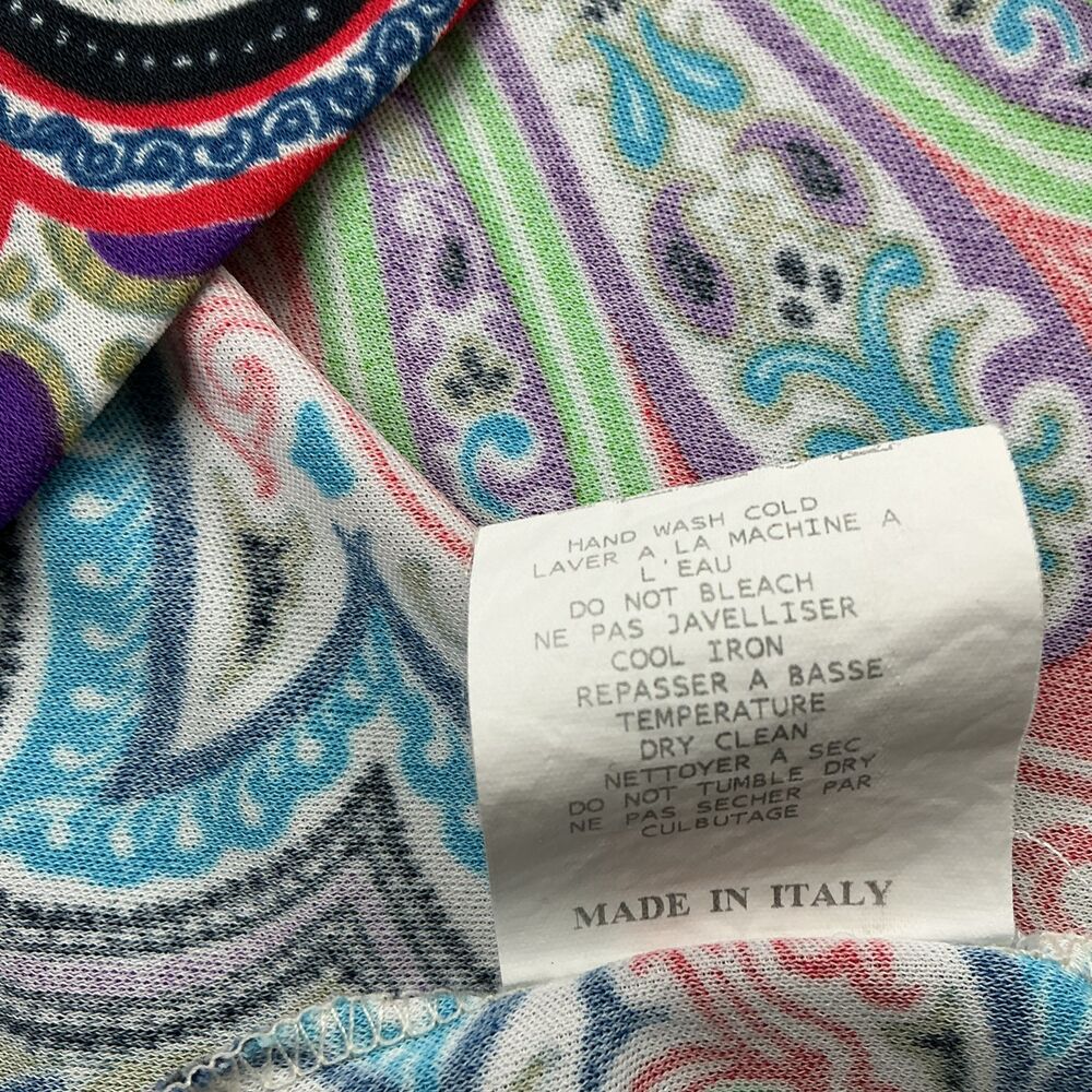 Etro Milano Paisely Shift Dress 42 /US 6 Sleeveless Square Neck Chic Italy BOHO - Picture 11 of 13